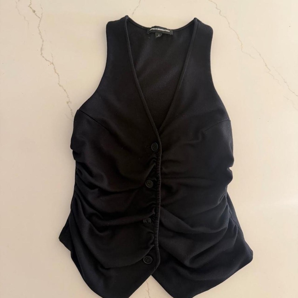 Y2K Express black button up vest - Picture 3 of 5